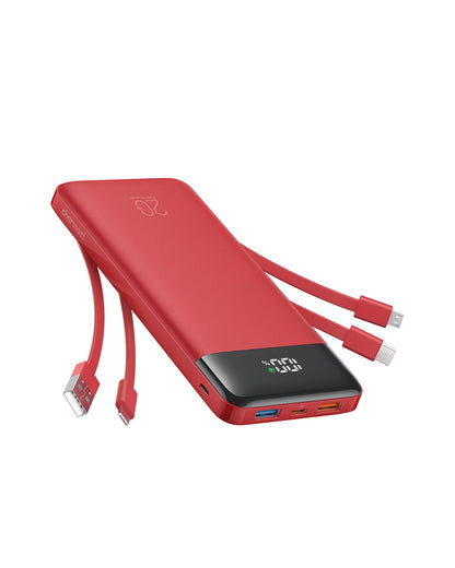 charmast Portable Charger Built-in Cables, 20000mAh Power Bank 6-Output