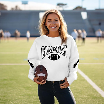 FAYALEQ Game Day Sweatshirts Women Football Sweatshirt Football Rugby Pullovers Casual Game Day Fan Pullover Top