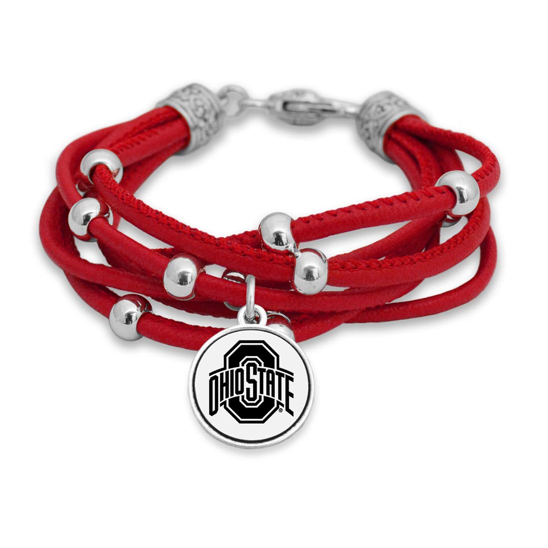 FTH Leather Cord Bracelet Silver Beads 7.5 Inch Officially Licensed