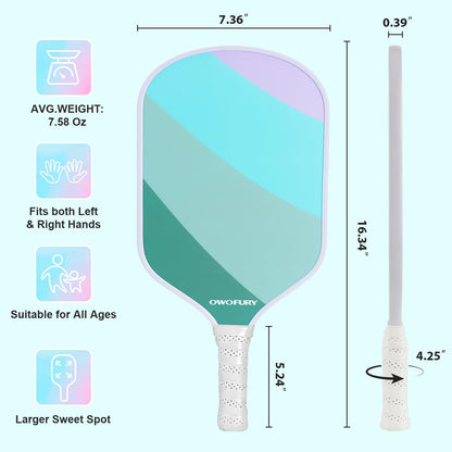 Pickleball Paddles Set of 2 Lightweight Honeycomb Core Pink
