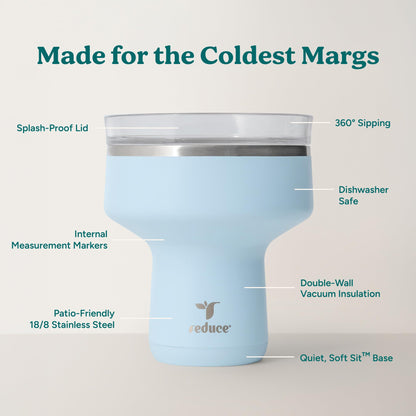 REDUCE Saltini 16oz Margarita Tumbler - Insulated Cocktail Glass - 4 Pack
