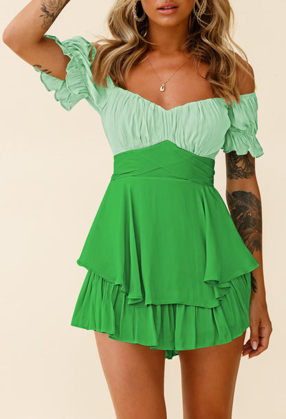 Fixmatti Women's Color Block Romper
