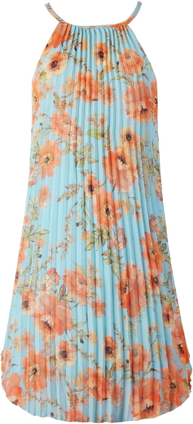 Ellames 2026 Summer Pleated Casual Swing Dress with Belt
