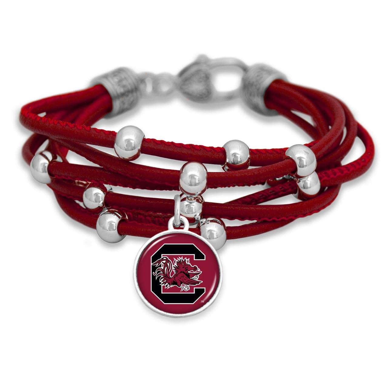 FTH Leather Cord Bracelet Silver Beads 7.5 Inch Officially Licensed