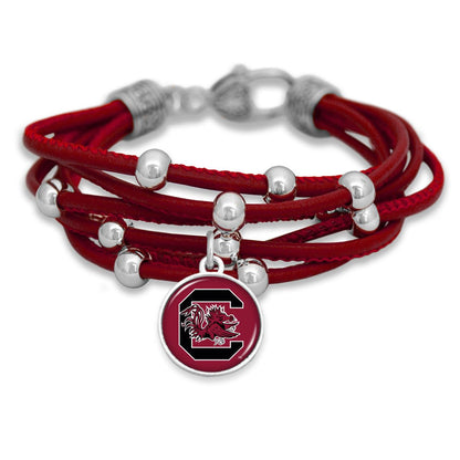 FTH Leather Cord Bracelet Silver Beads 7.5 Inch Officially Licensed