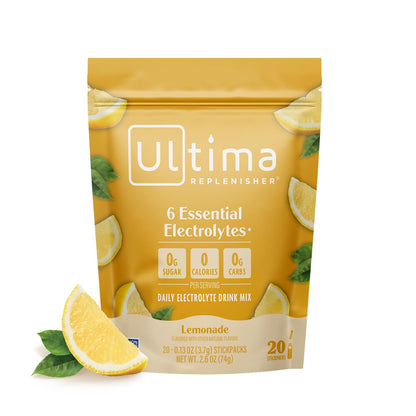 Ultima Replenisher Electrolyte Hydration Powder, Grape, 20 Count Stickpacks Pouch - Sugar Free, 0 Calories, 0 Carbs - Gluten-Free, Keto, Non-GMO with Magnesium, Potassium