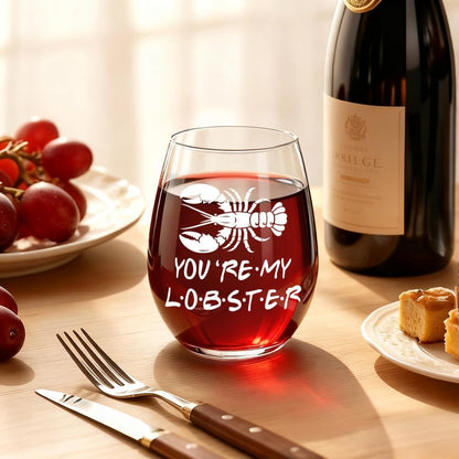 You're My Lobster Wine Glass