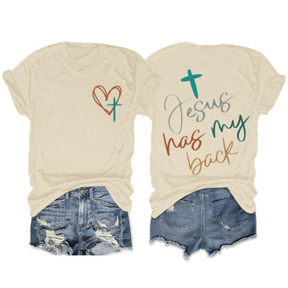 Tuislay Christian Shirts for Women Jesus Has My Back
