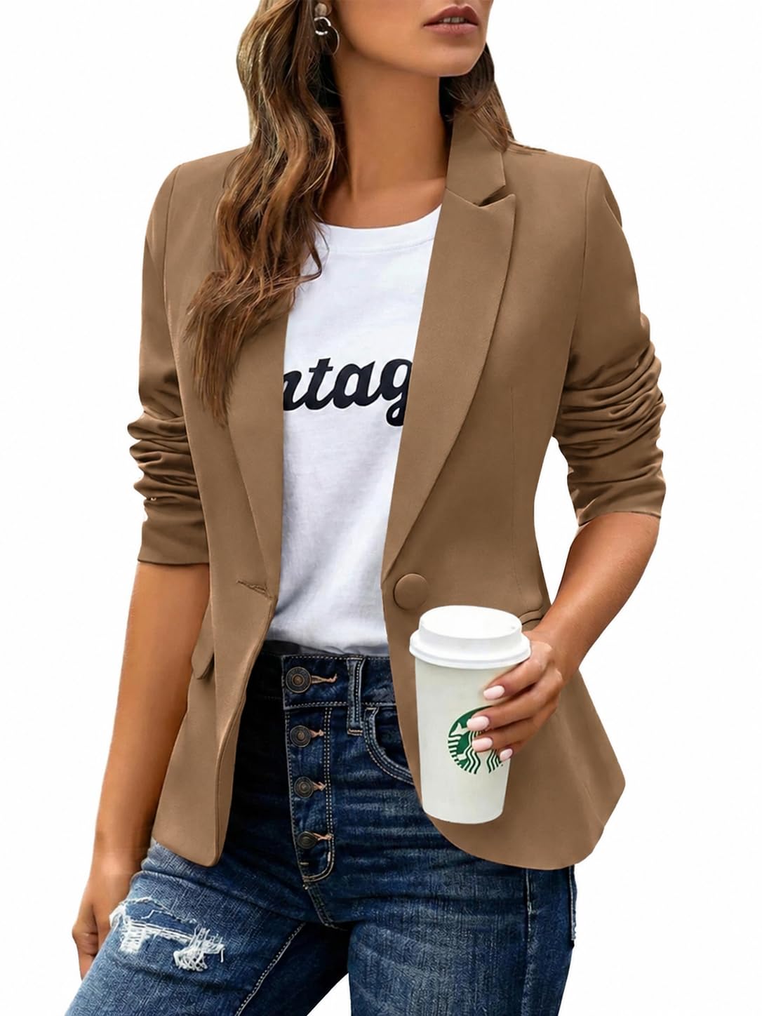 huatandis Women's Business Casual Blazer
