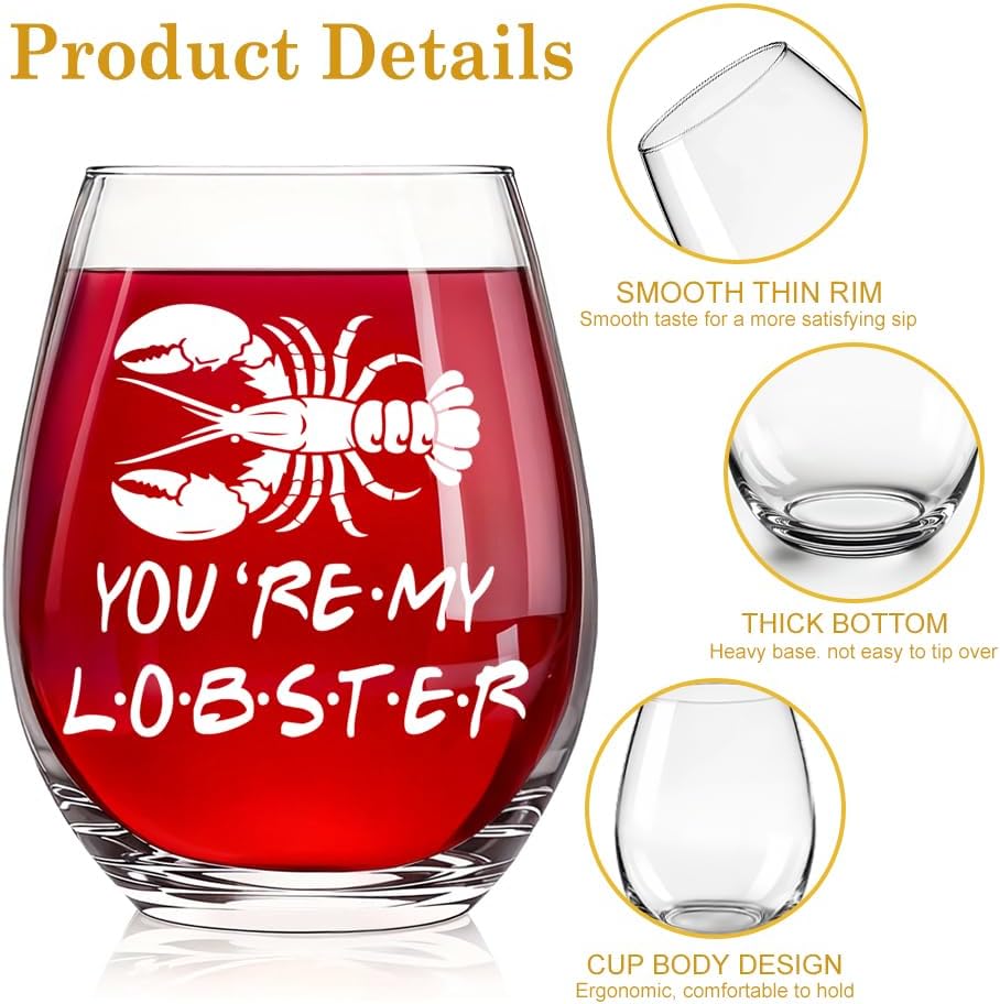 You're My Lobster Wine Glass