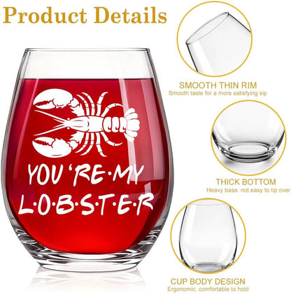 You're My Lobster Wine Glass
