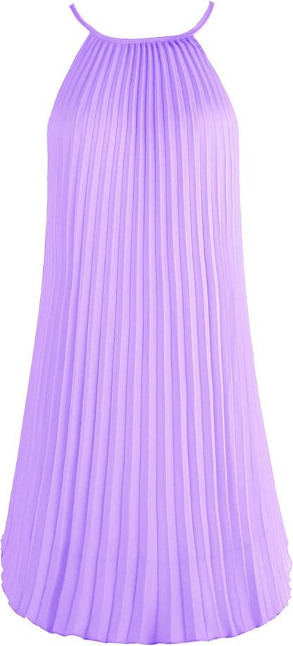Ellames 2026 Summer Pleated Casual Swing Dress with Belt