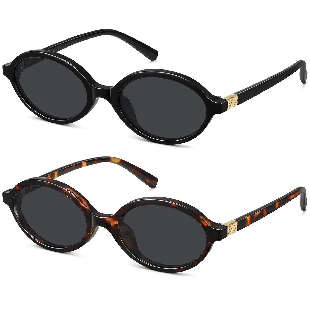 WOWSUN Retro Oval Sunglasses for Women,Slim 90s Vintage Fashion Shades