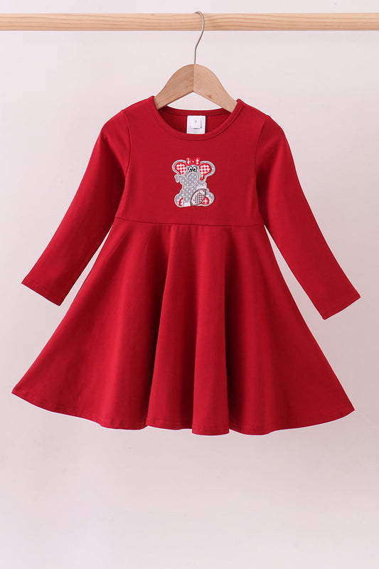 Premium Red Alabama Elephant Applique Dress