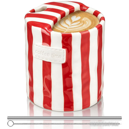 2 Pack Ceramic Mug with Sip Hole,
