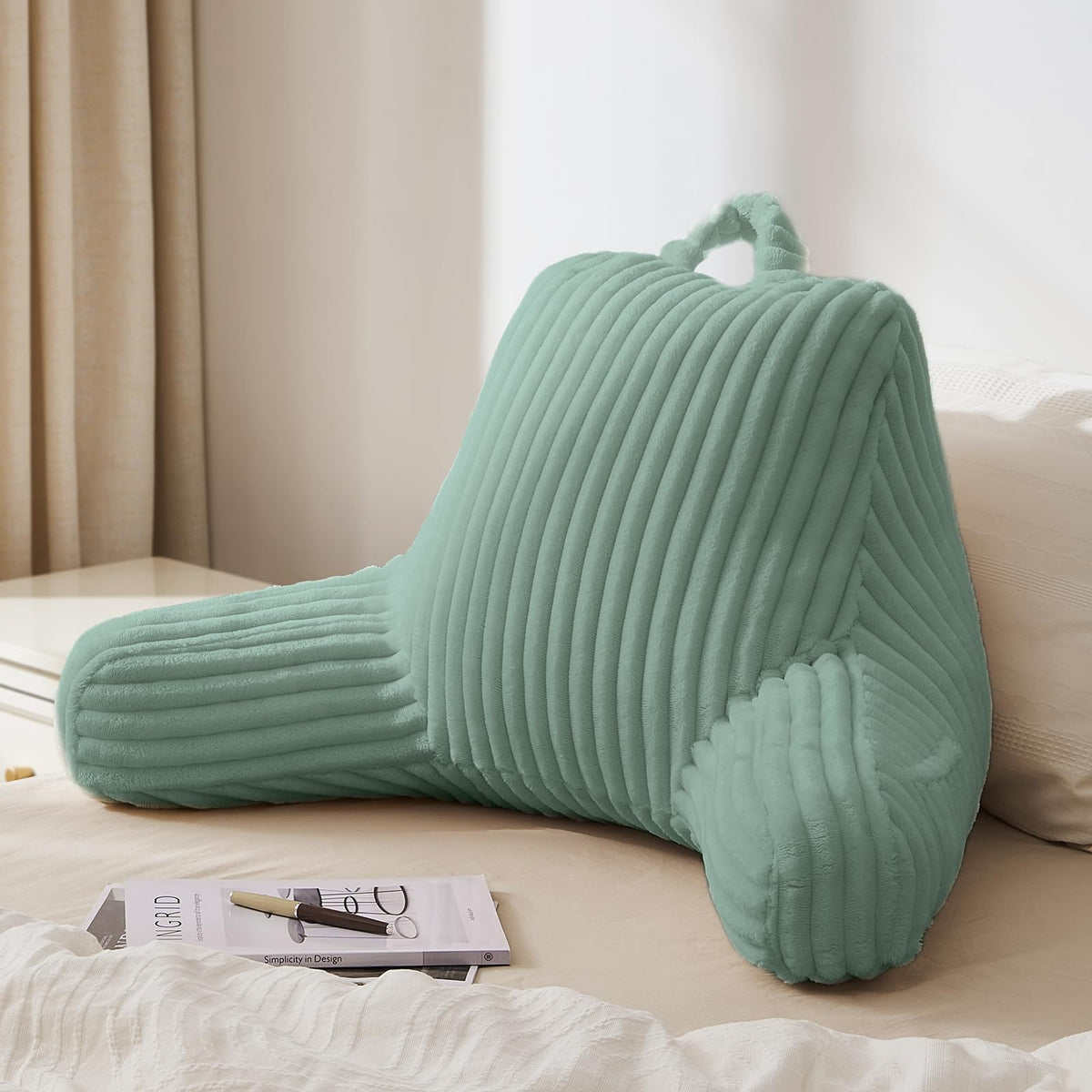 Blissful Diary Reading Pillow, Backrest Pillow with Shredded Memory Foam