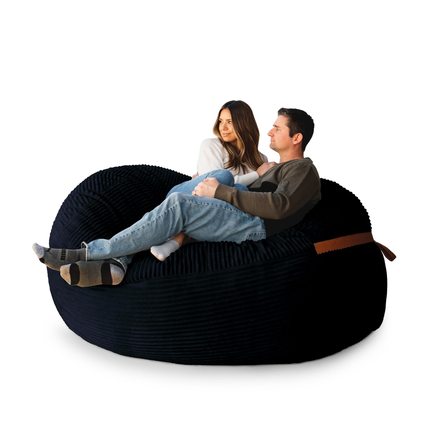Big Joe Fuf 7Ft Giant Foam Bean Bag Chair, Oversized Couch with Removable Cover for Kids, Teens, Adults, Fog Lenox, Durable Woven Polyester, 7 Foot