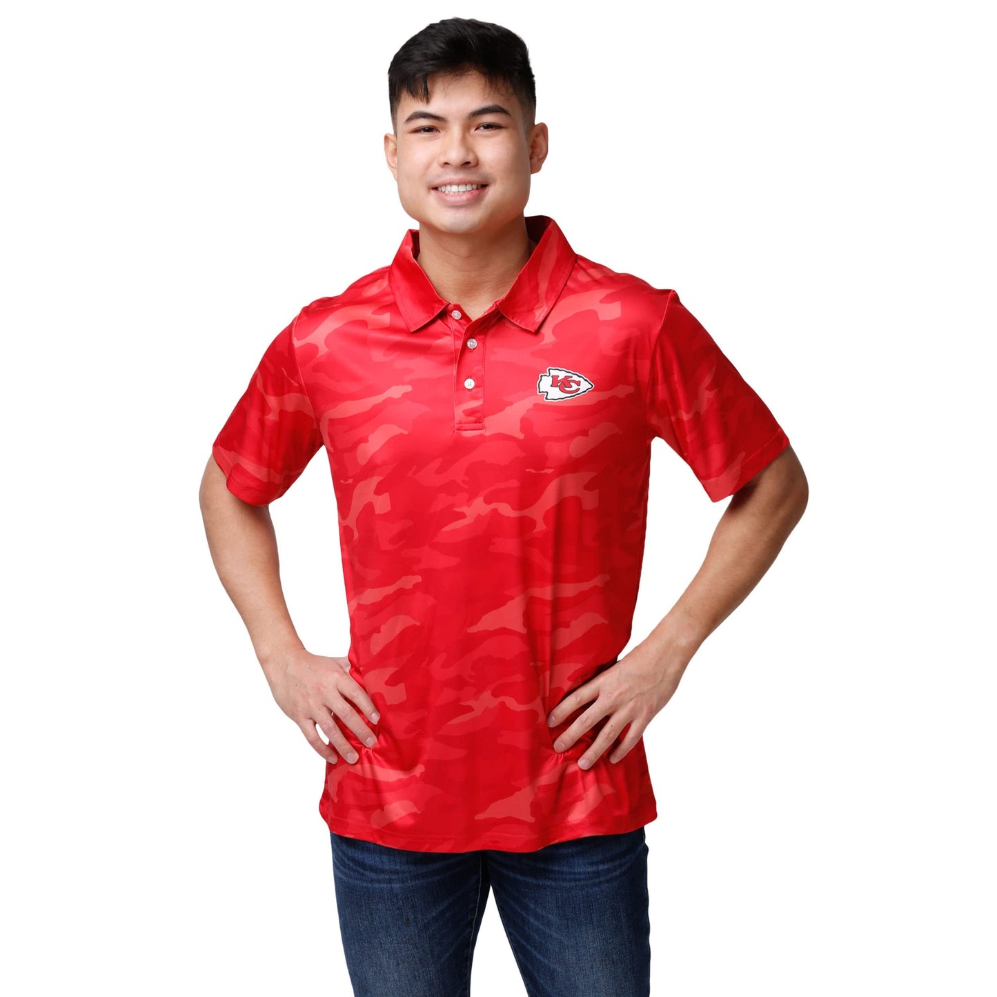FOCO Men's NCAA College Team Logo Camo Color Polyester Polo Short Sleeve Shirt