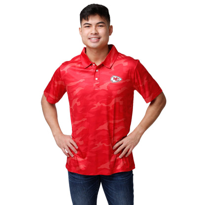 FOCO Men's NCAA College Team Logo Camo Color Polyester Polo Short Sleeve Shirt