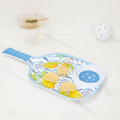 UPware Lovely Lemon Melamine Chip and Dip Snack Tray