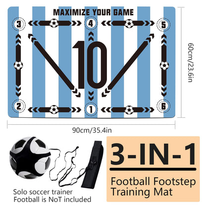 Soccer training mat,Soccer training equipment accessories for All Ages to Improve Speed Strength Agility and Coordination,Anti-Slip/Silent Mat
