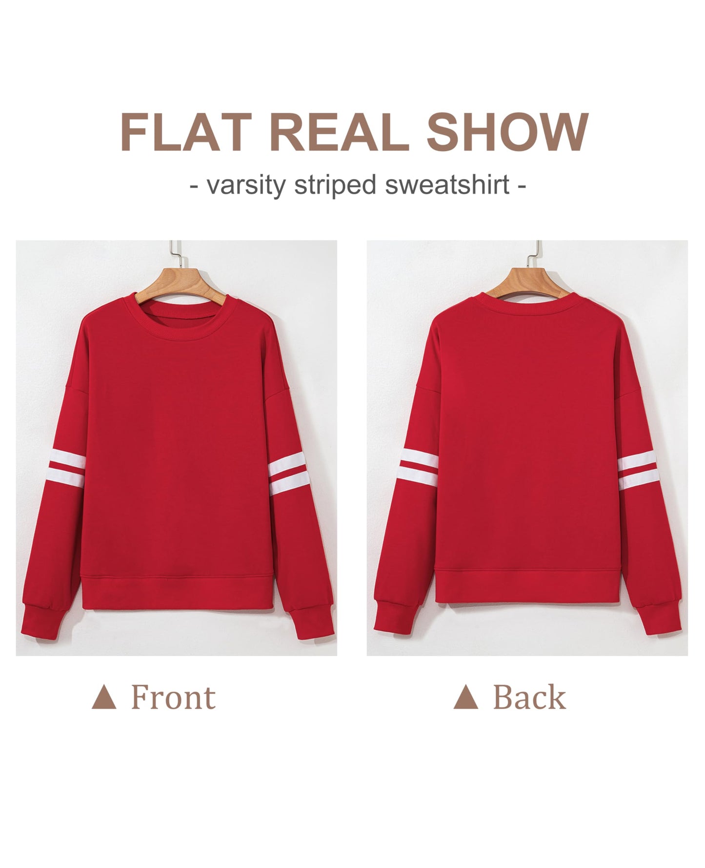 Selink Womens Varsity Striped Oversized Sweatshirt Crewneck Long Sleeve Casual Fashion Pullover Top Fall Outfits