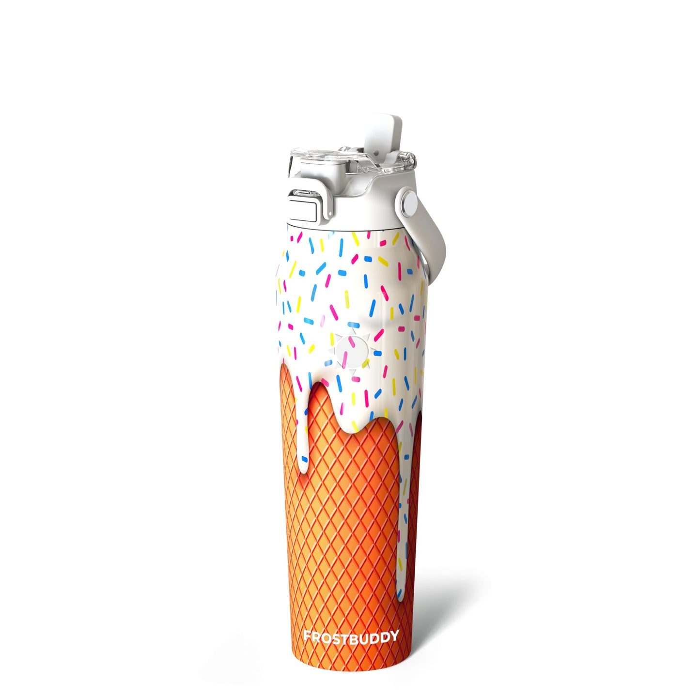 Frost Buddy 24oz Insulated Water Bottle - Straw & Chug Lid - Leak-Proof | Sip-or-chug dual lid | Ice-cold for 24+ hours | Cup-holder friendly