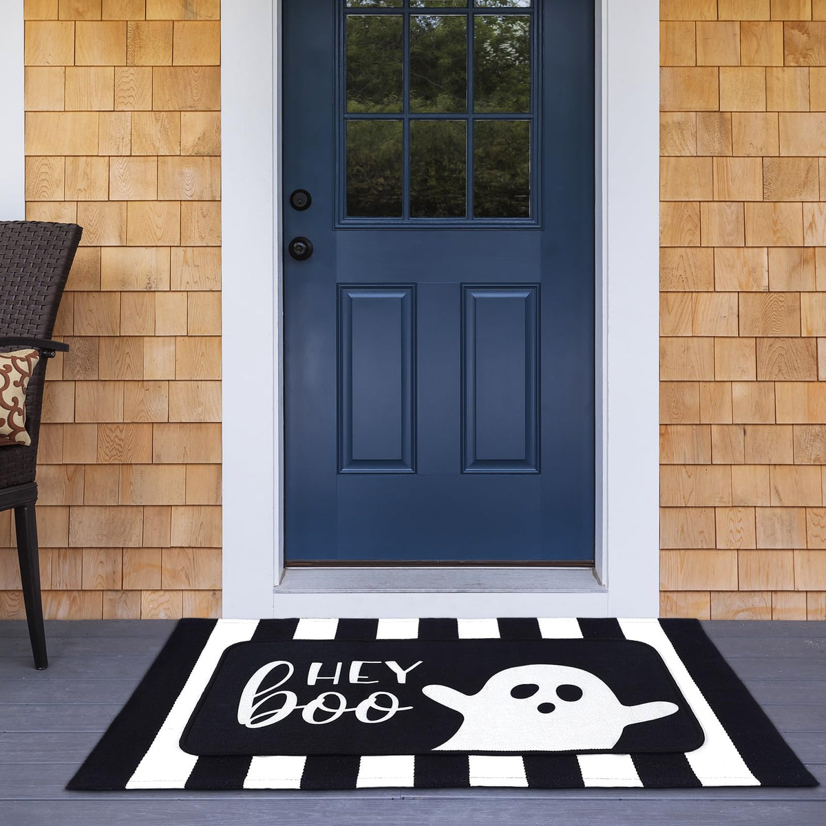Tinideya 2 Pcs Halloween Door Mats Outdoor Layered Ghost Front Door Mat