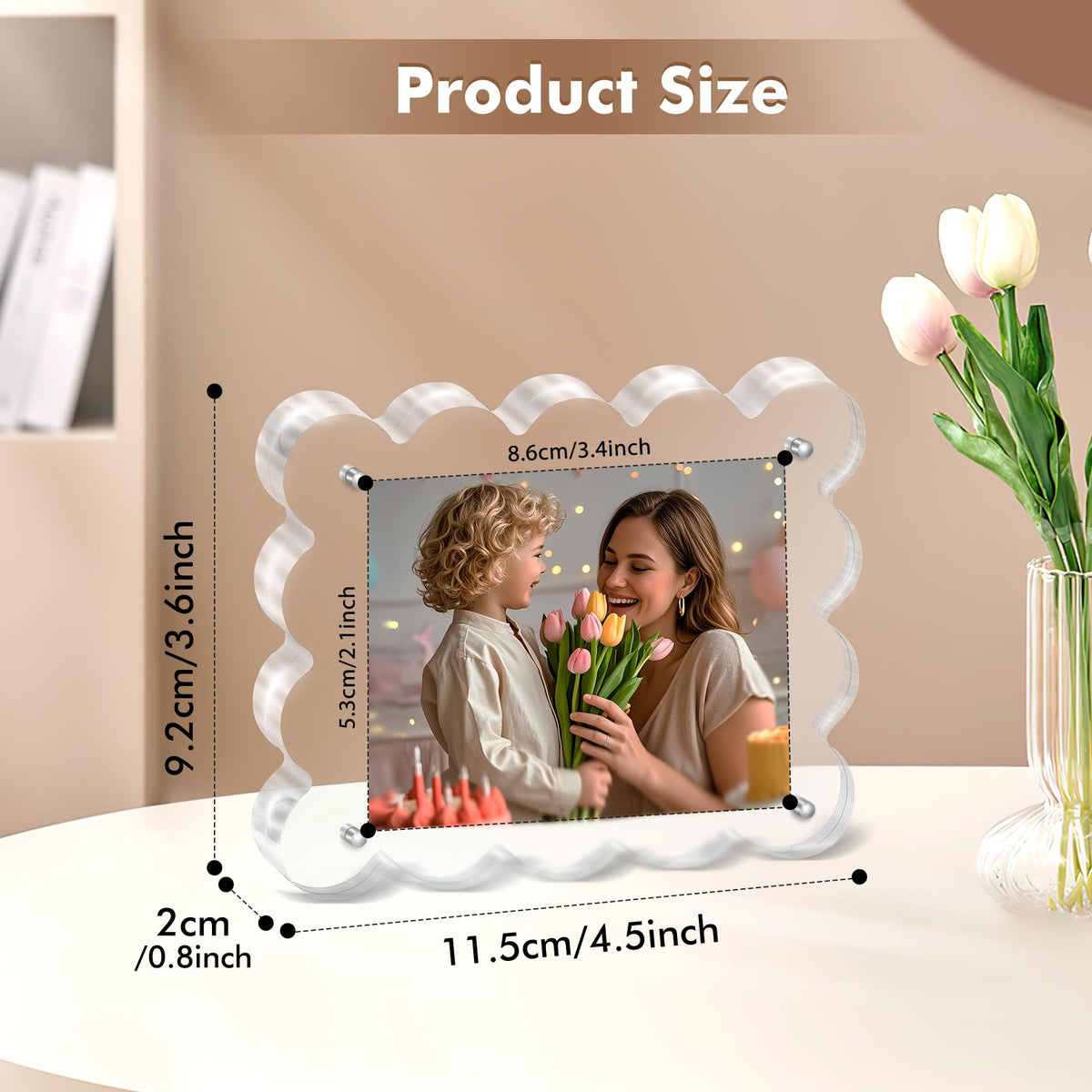 Chivalral 3 Pack 4x6 Acrylic Picture Frame, Double-Sided Tabletop Display