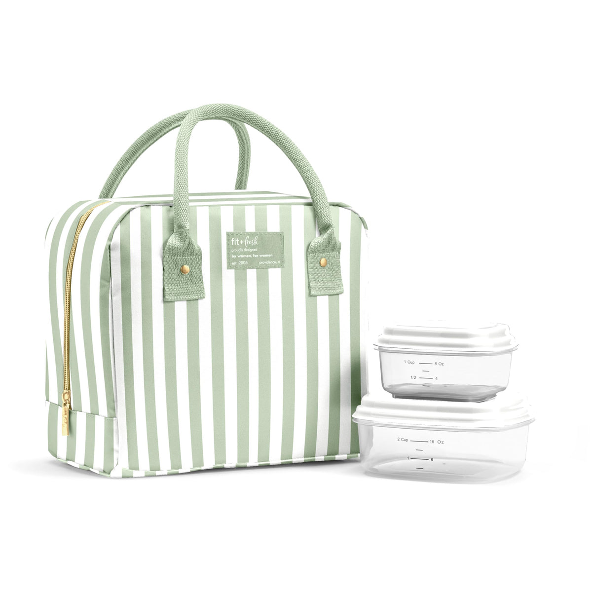 Fit & Fresh Bloomington Lunch Bag for Women - Insulated Large Lunch Box for Work with Containers, Leak-Resistant, Stain-Resistant, Zipper Closure, Cheetah