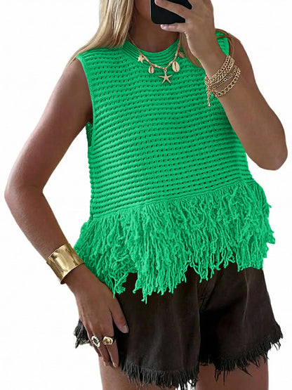 Saodimallsu Womens Crochet Crop Tank Top