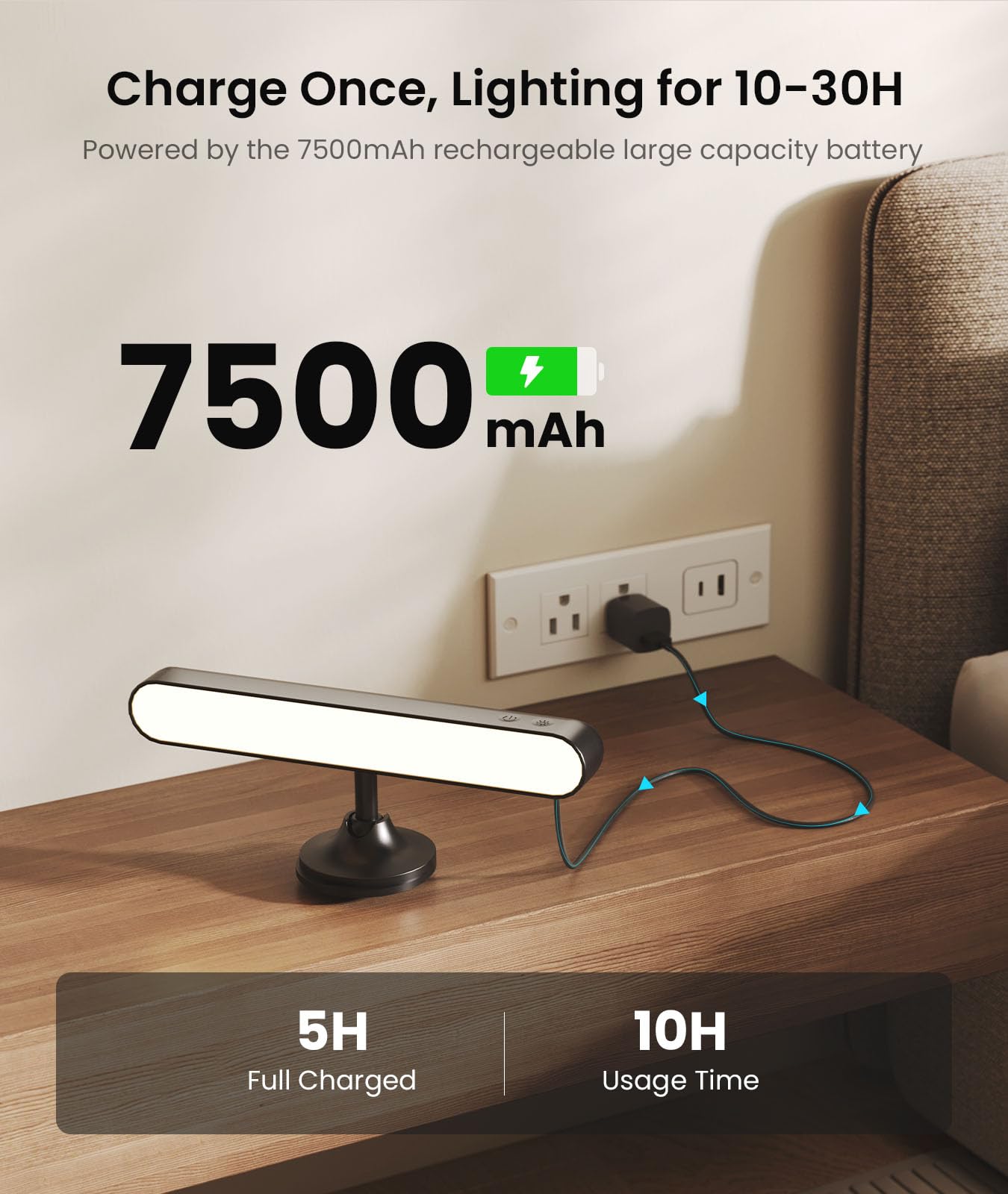PopoIron Wall Sconce with 7500mAh Rechargeable Battery LED Wall Light for Bedroom with Remote Control, 3 Colors Wireless Wall Lamp 360° Rotation Dimmable Brightness with 15 RGB Colors,Black,1 Pack