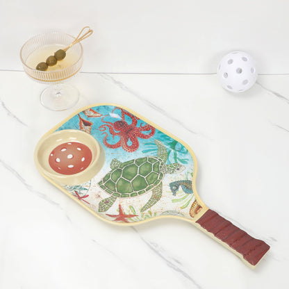 UPware Lovely Lemon Melamine Chip and Dip Snack Tray