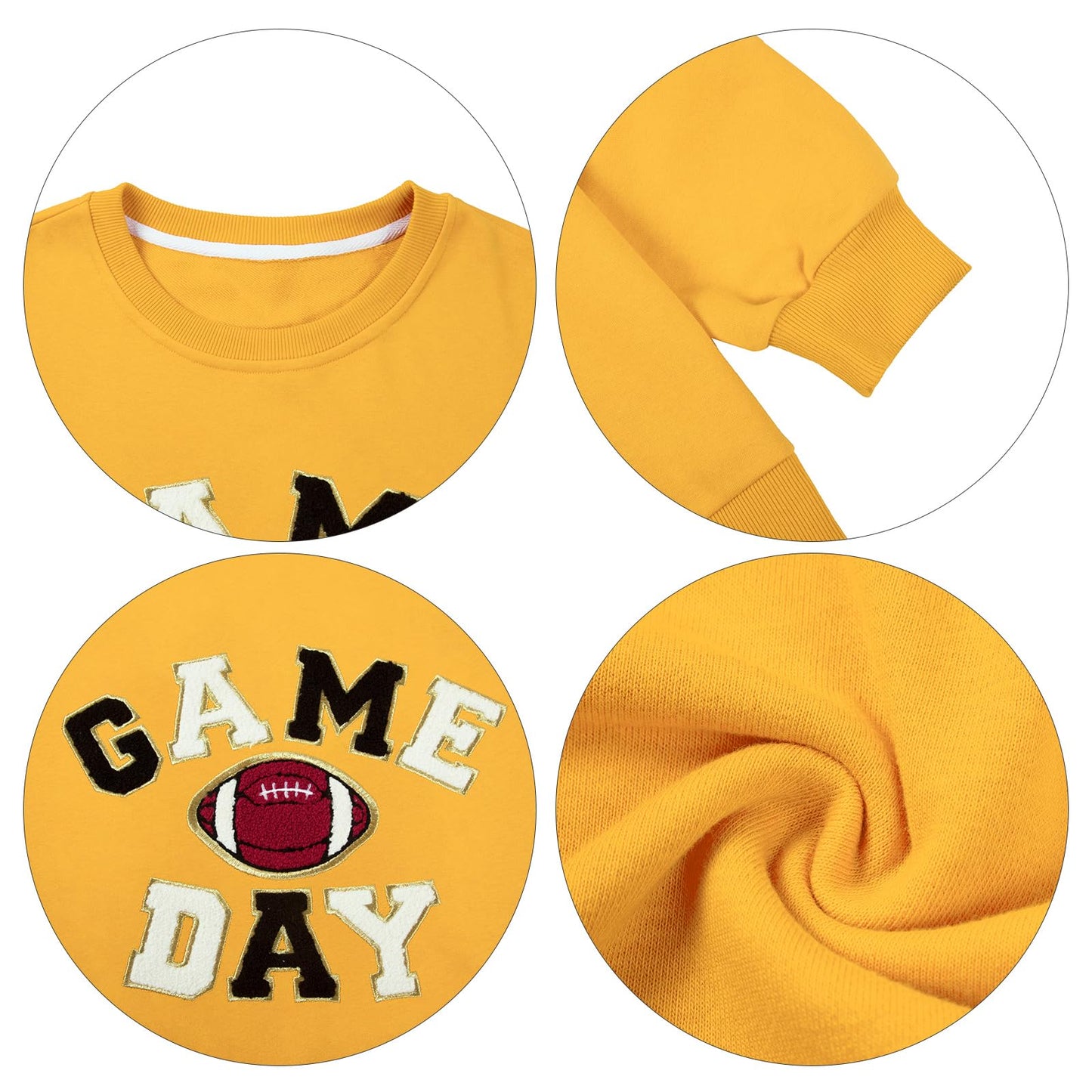 FLOYU Women Sunday Funday Sweatshirt Cute Football Graphic Pullover Game Day Weekend Tops Casual Football Season Shirt