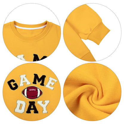 FLOYU Women Sunday Funday Sweatshirt Cute Football Graphic Pullover Game Day Weekend Tops Casual Football Season Shirt
