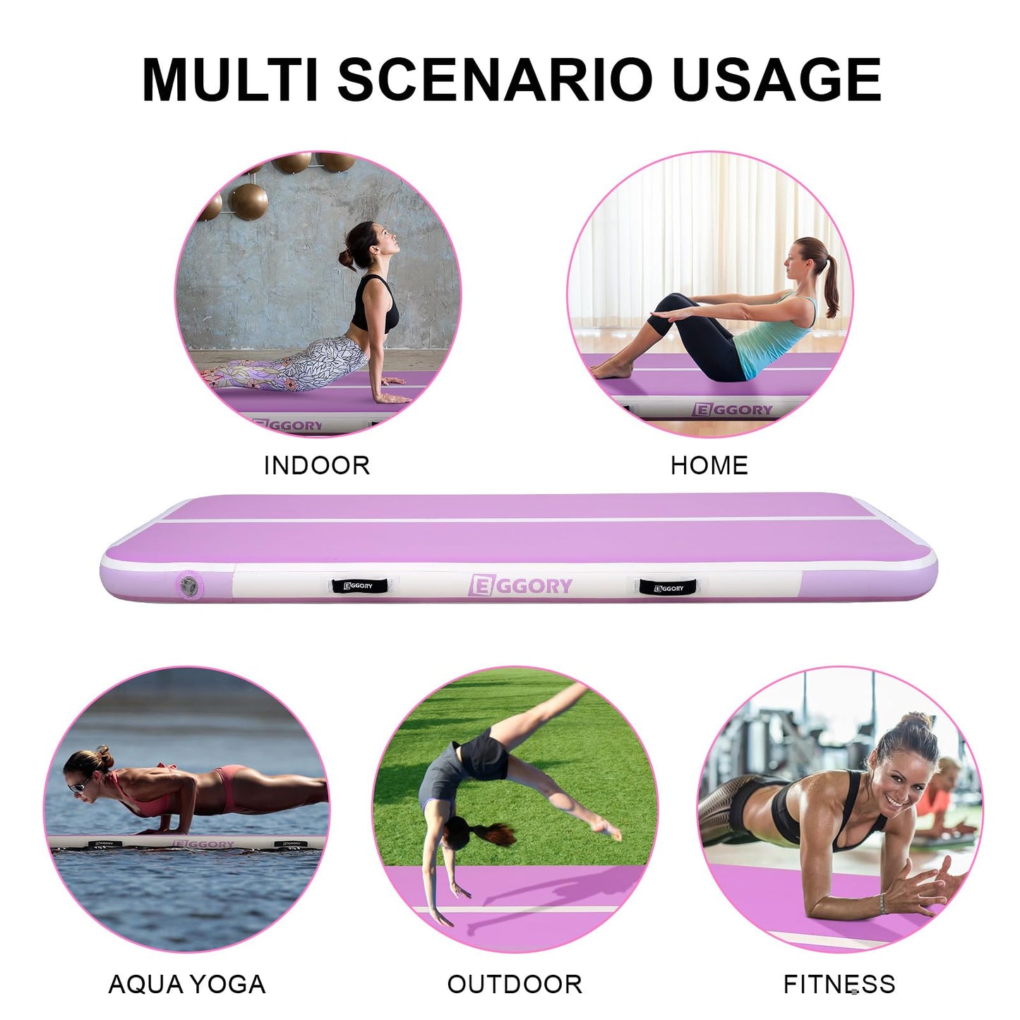 Tumble Track, Inflatable Tumbling Mat,Tumble Track Mats for Gymnastics, and Tumble Track with 4/6/8 Inches Thickness for Home, Training, Cheerleading, Yoga, Water with Pump
