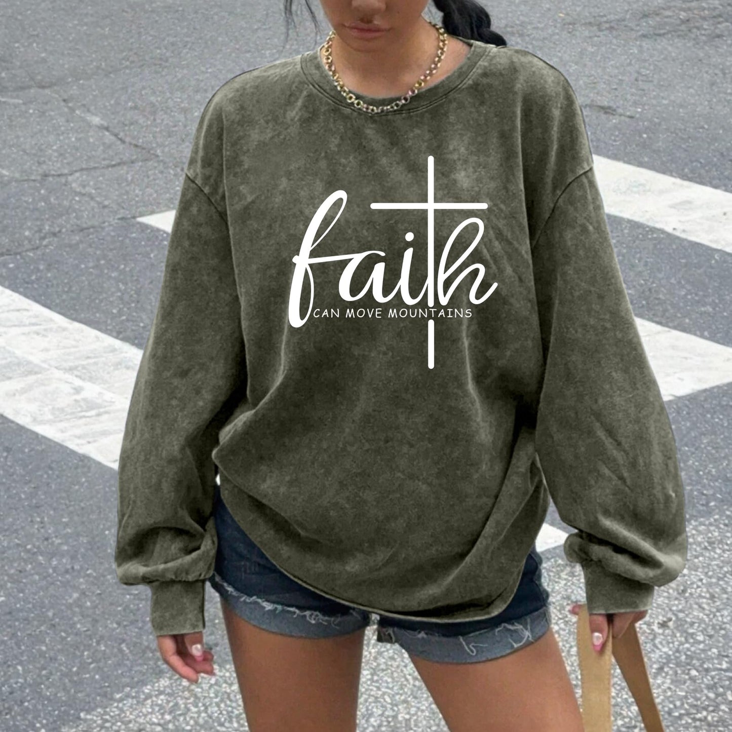 Christian Shirts for Women Faith Can Move Mountains