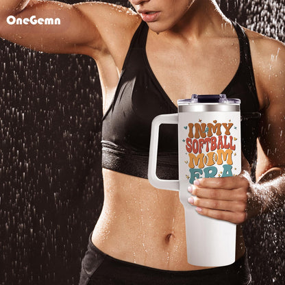 40oz Baseball Mom Tumbler, Christmas Holiday Gifts for Baseball Lovers