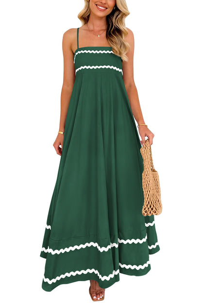 PRETTYGARDEN Women's Summer Spaghetti Strap Boho Maxi Dress