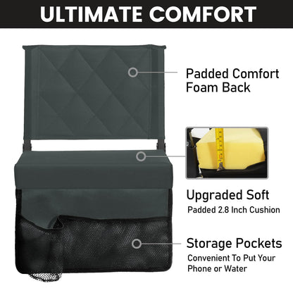 Sheenive Stadium Seats with Back Support, Padded Bleacher Seat Cushion