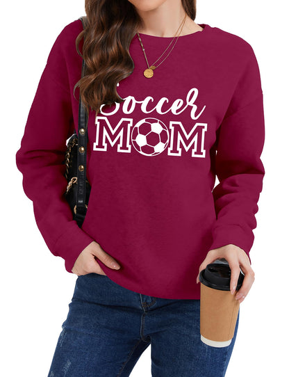 Womens Soccer Mom Sweatshirt Soccer Graphic Shirts Football Outfits