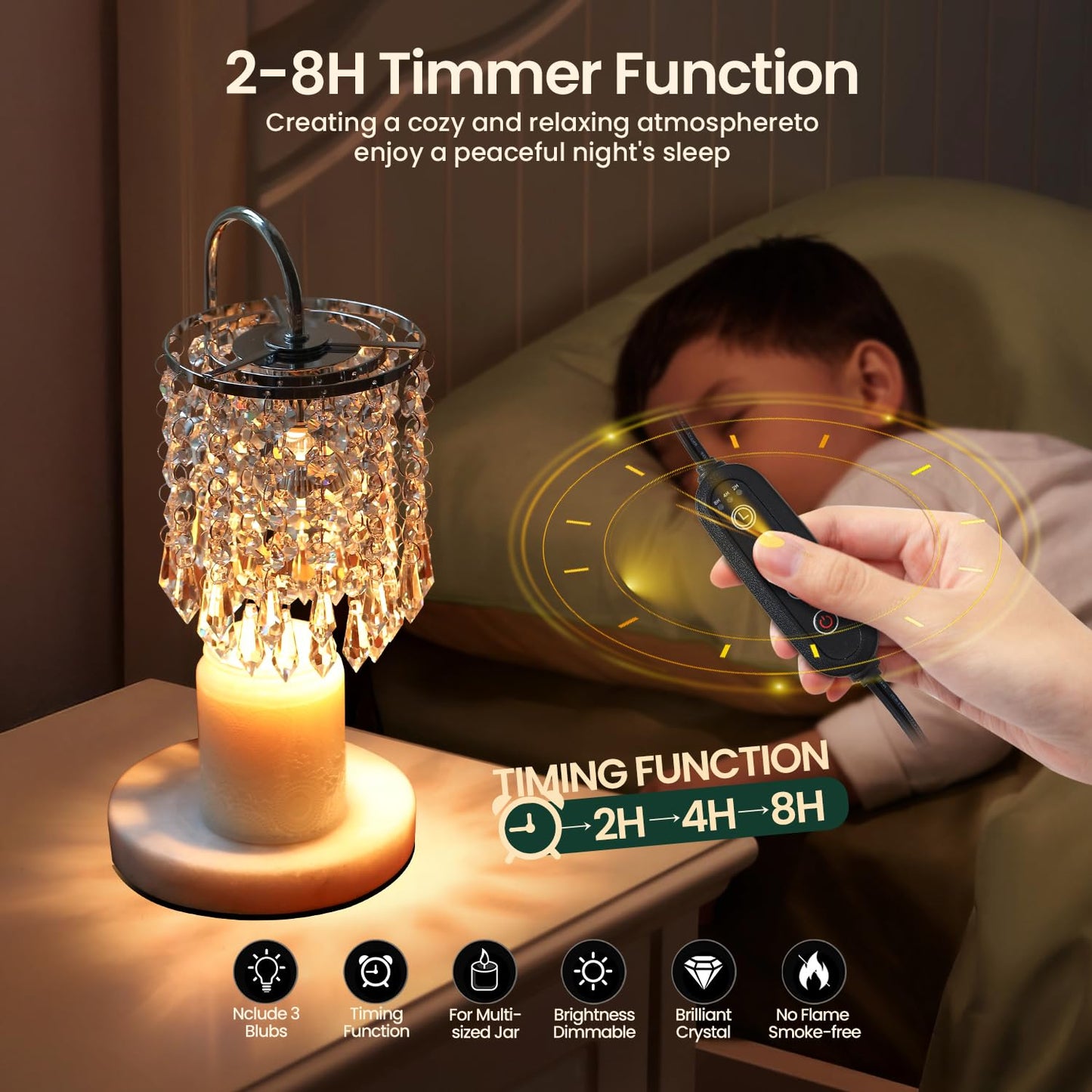 Candle Warmer Lamp with Timer & Dimmer