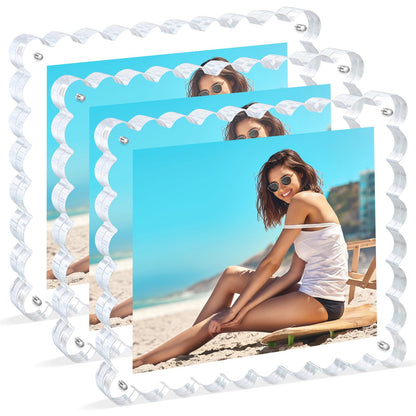 Chivalral 3 Pack 4x6 Acrylic Picture Frame, Double-Sided Tabletop Display