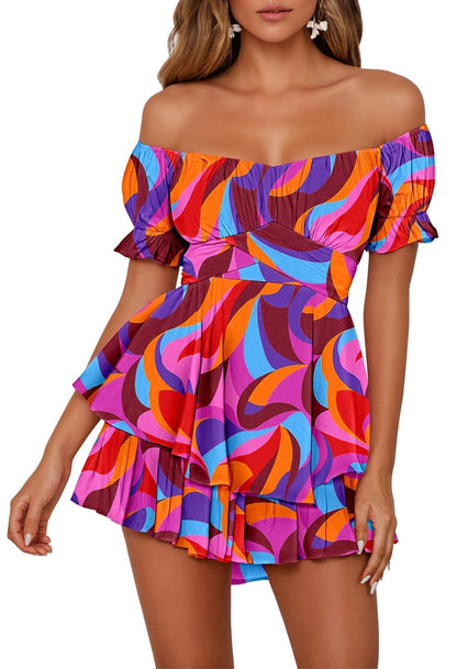 Fixmatti Women's Color Block Romper