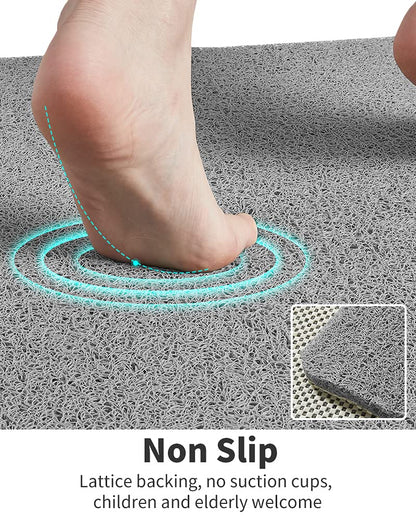 Non Slip Shower Mat, Comfortable Bath mat for Textured Surface,Quick Drying Easy Cleaning Shower Floor Mat for Wet Area,Without Suction Cups Pink 24 x 24