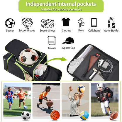Soccer Backpack,Soccer Bag with Ball Holder and Shoe Compartment