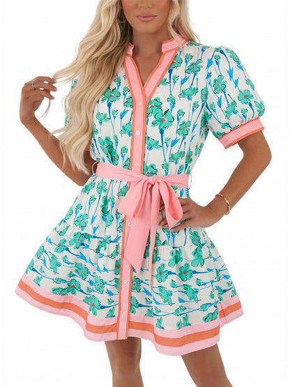 Wenrine Womens Summer Floral Mini Dress