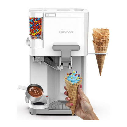 Cuisinart Soft Serve Ice Cream Machine- Mix It In Ice Cream Maker for Frozen Yogurt, Sorbet, Gelato, Drinks 1.5 Quart, White, ICE-48