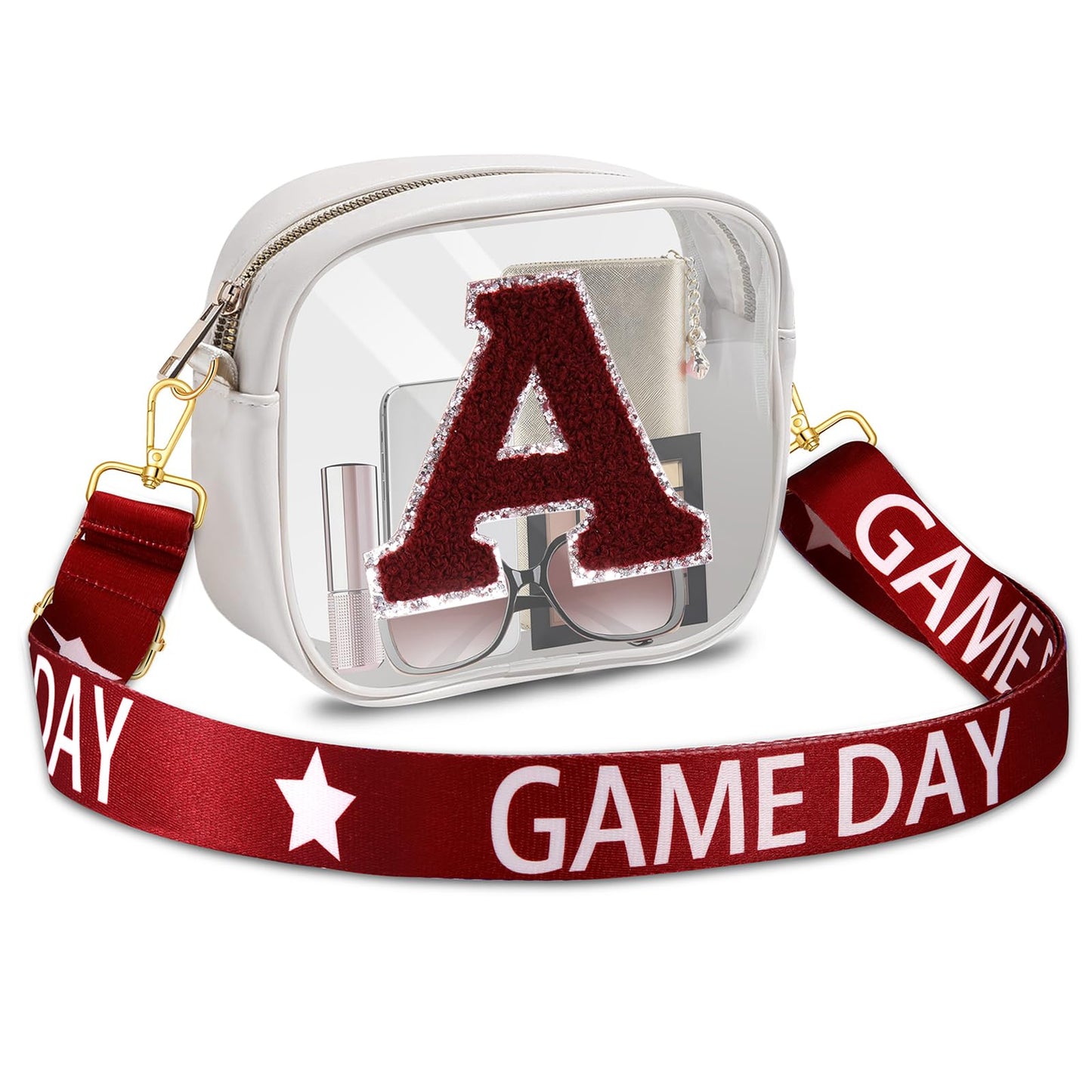 Game Day Clear Bag for Women Football Stadium Approved Clear Crossbody Purse Game Day Accessories Outfits