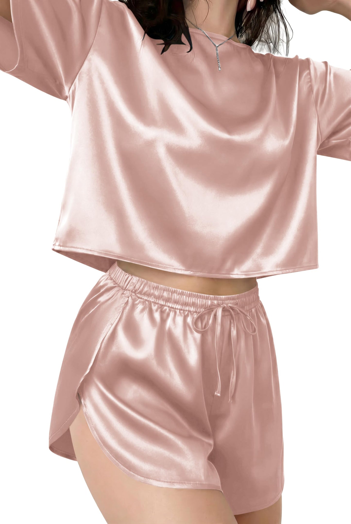 Ekouaer Womens Silk Pajama Set